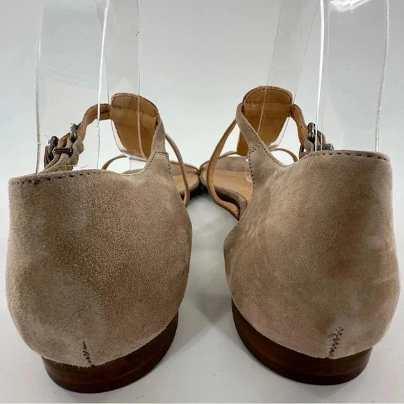 J crew womens sandals size 10 taupe Italian suede t-strap gladiator - Picture 5 of 12